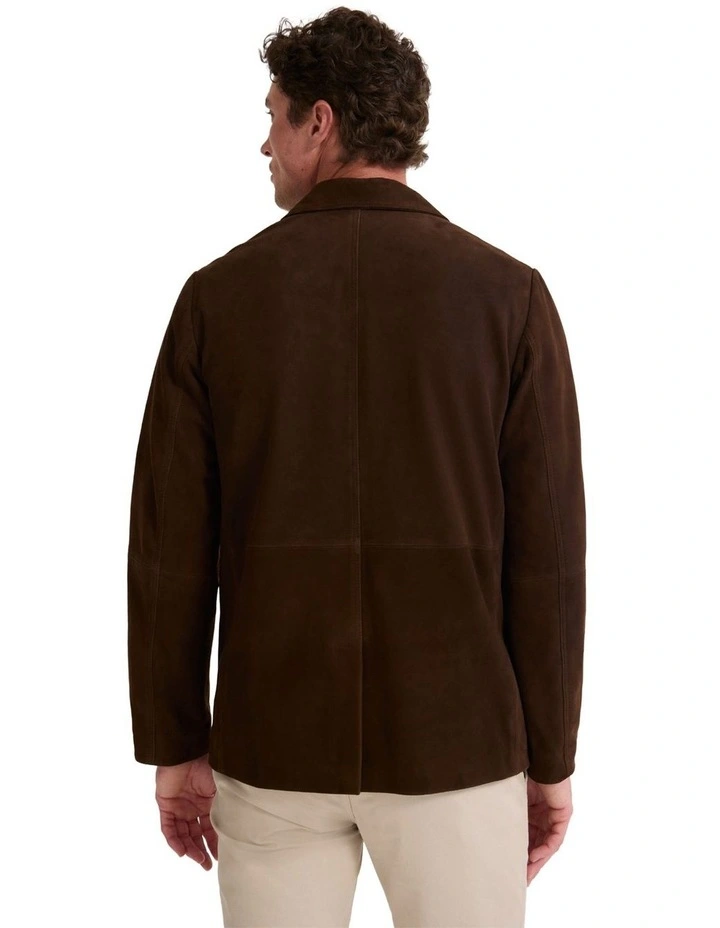 Maddox Suede Blazer in Chocolate image 3