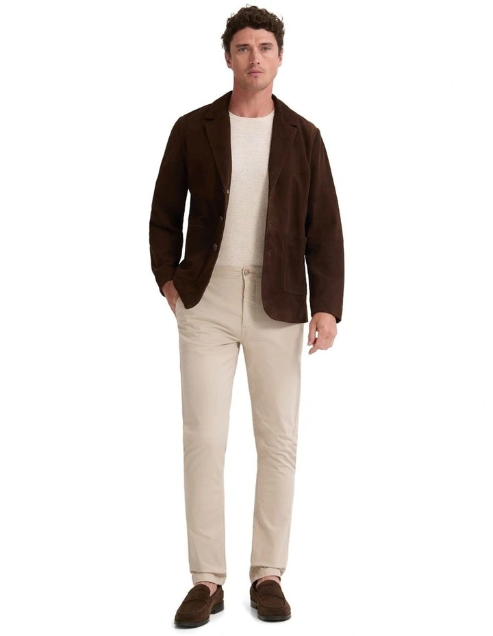 Maddox Suede Blazer in Chocolate image 5