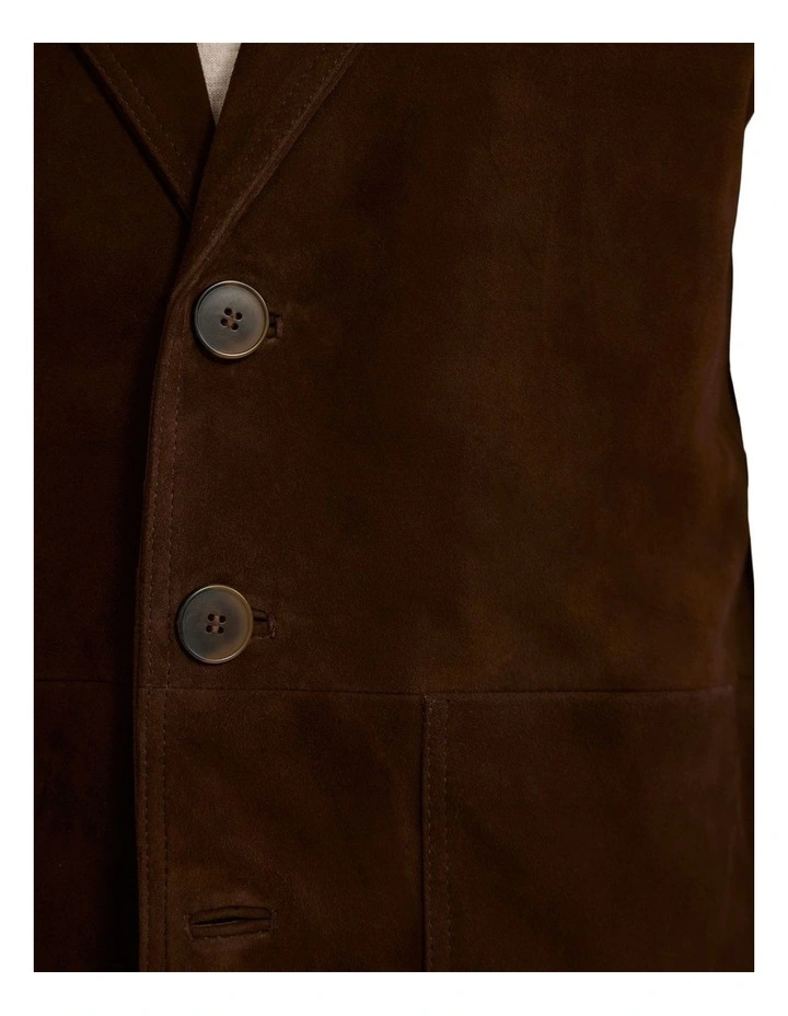 Maddox Suede Blazer in Chocolate image 6