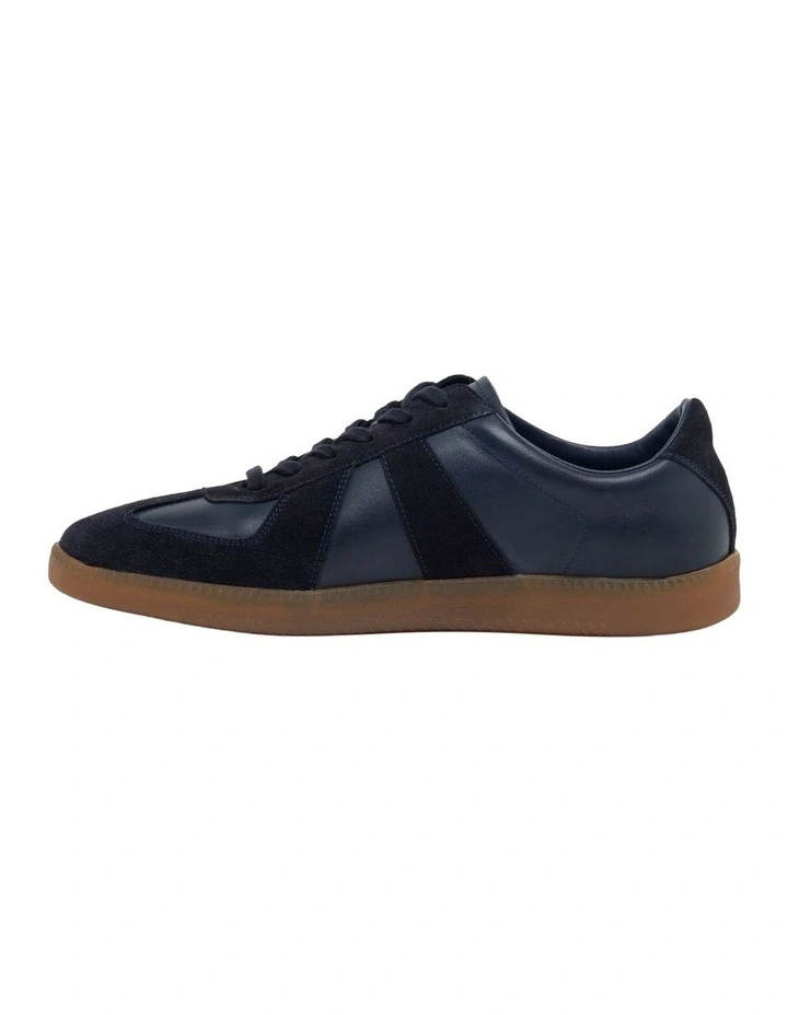 Max Leather/Suede Trainer in Navy image 3