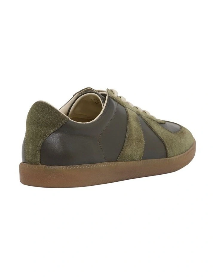 Max Leather/Suede Trainer in Olive image 2