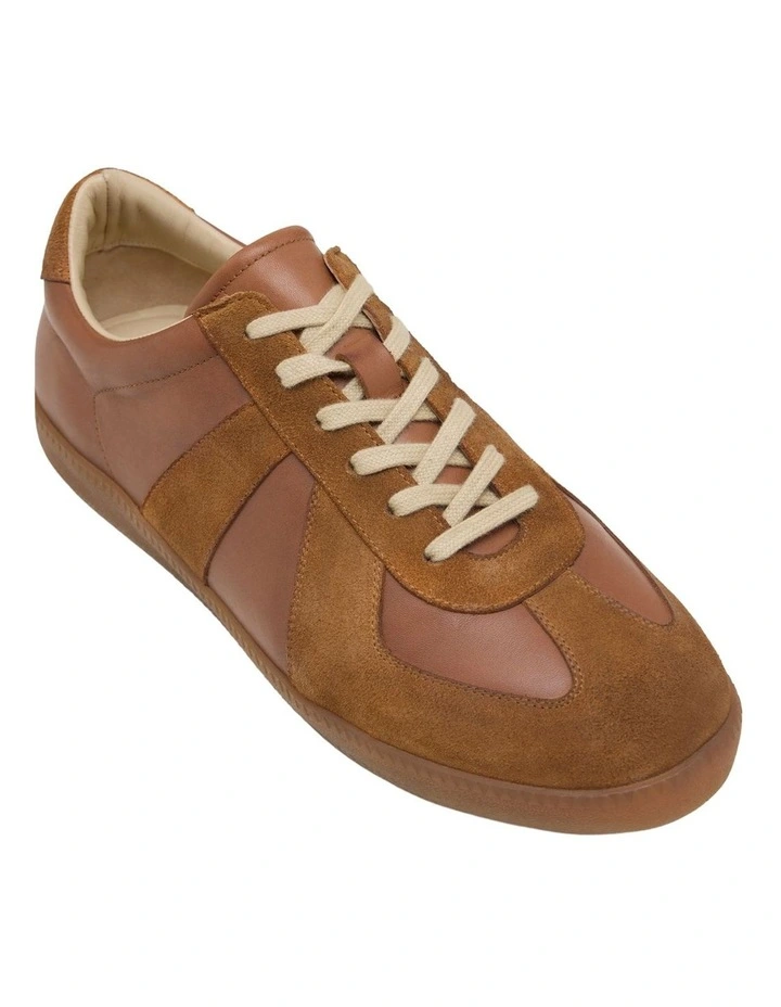 Max Leather/Suede Trainer in Tan image 4