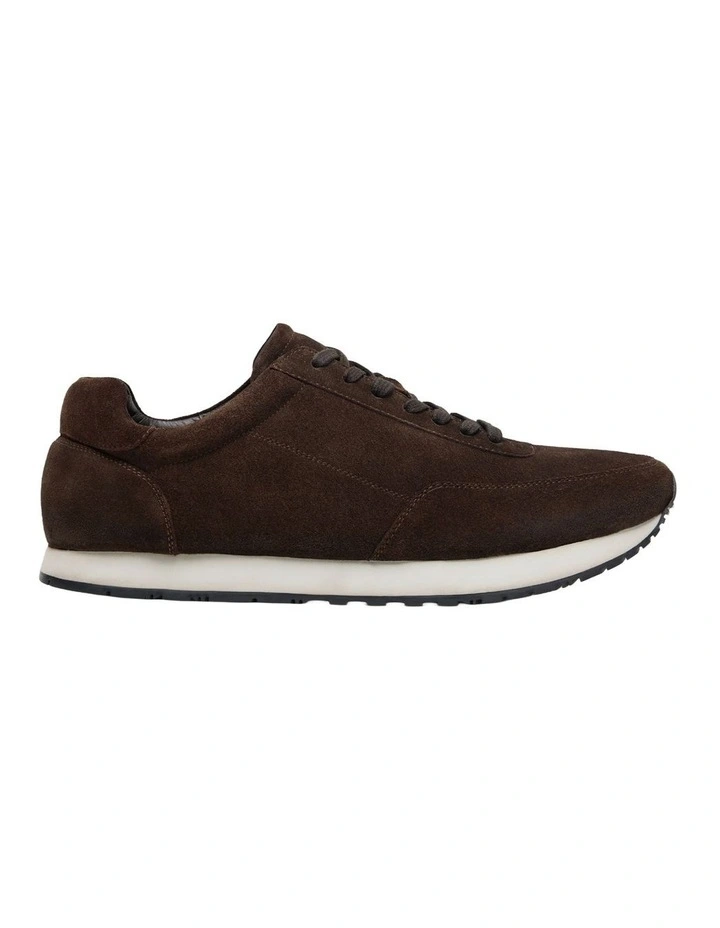 Krew Suede Trainer in Chocolate image 1
