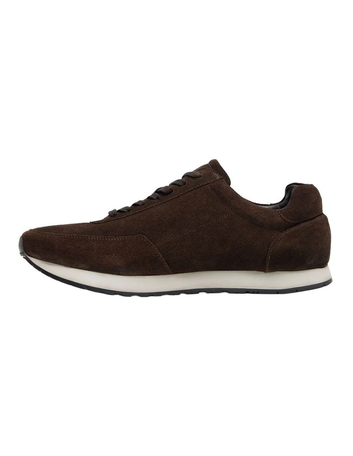Krew Suede Trainer in Chocolate image 3