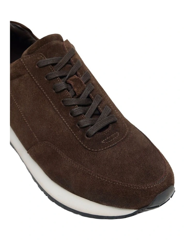 Krew Suede Trainer in Chocolate image 4