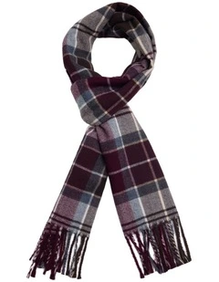 Brooks Wool Check Scarf in Brown Multi