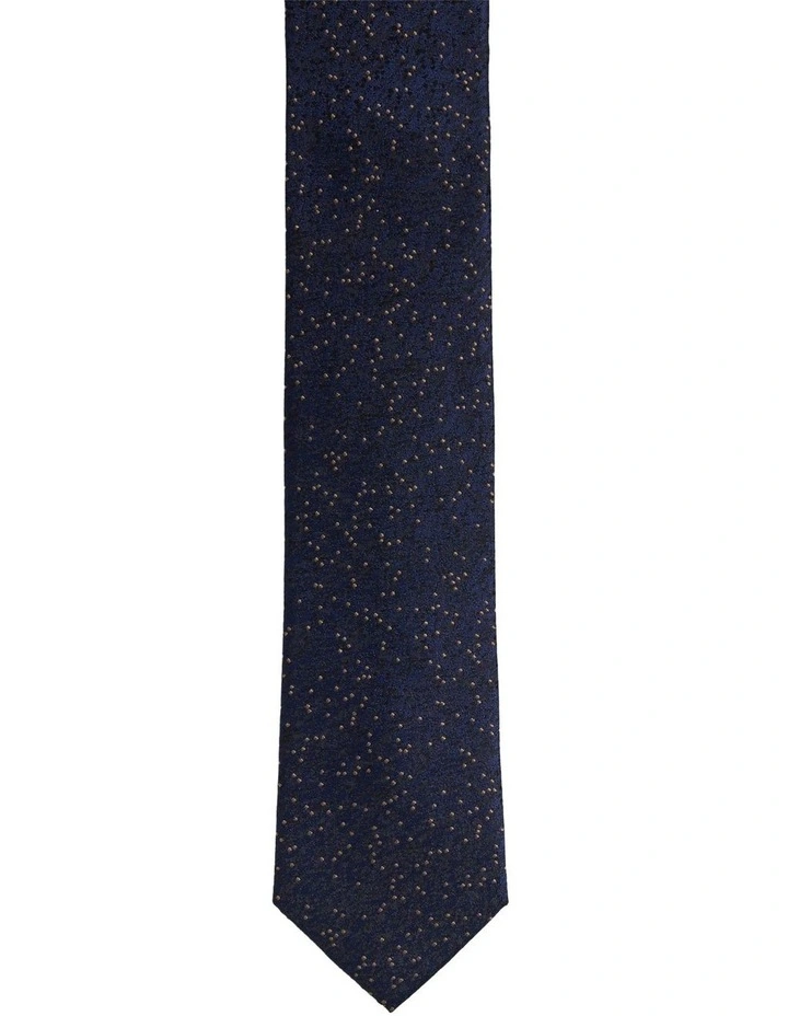 Cosmic Silk Tie 7cm in Dark Navy image 1