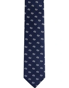Ryan Paisley Silk Tie 7cm in Navy