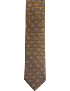 Ryan Paisley Silk Tie 7cm in Tobacco