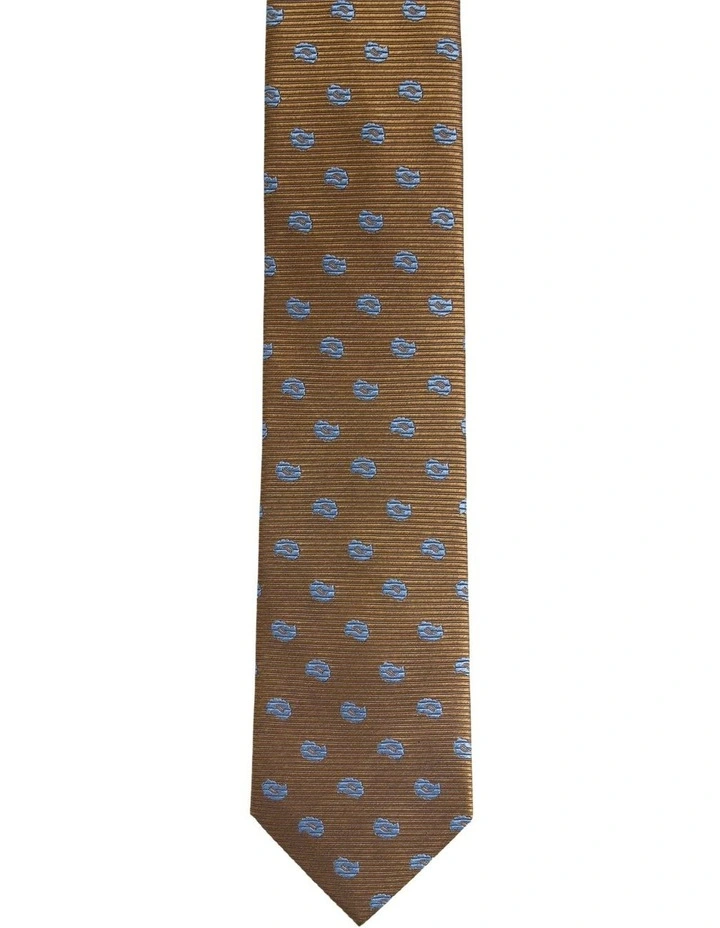 Ryan Paisley Silk Tie 7cm in Tobacco image 1