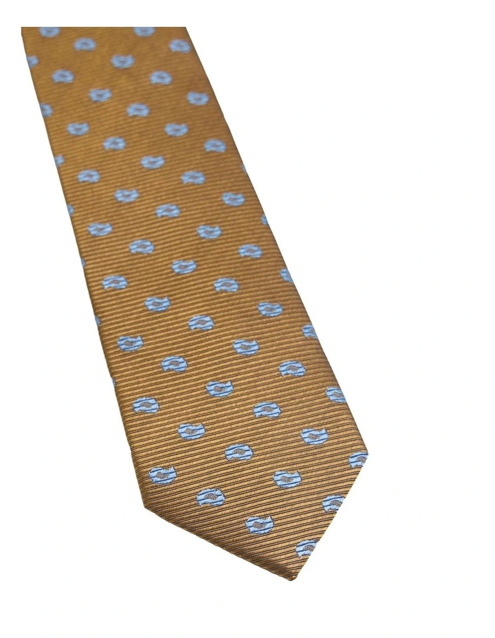 Ryan Paisley Silk Tie 7cm in Tobacco image 2