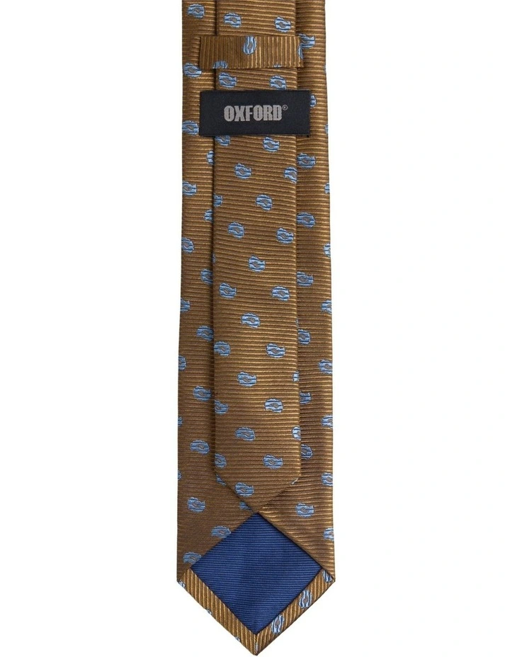 Ryan Paisley Silk Tie 7cm in Tobacco image 3