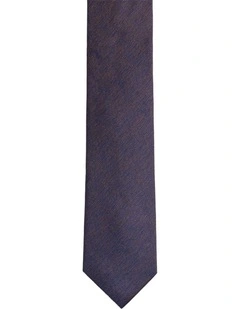 Bertram Silk Tie 7cm in Orange/Navy