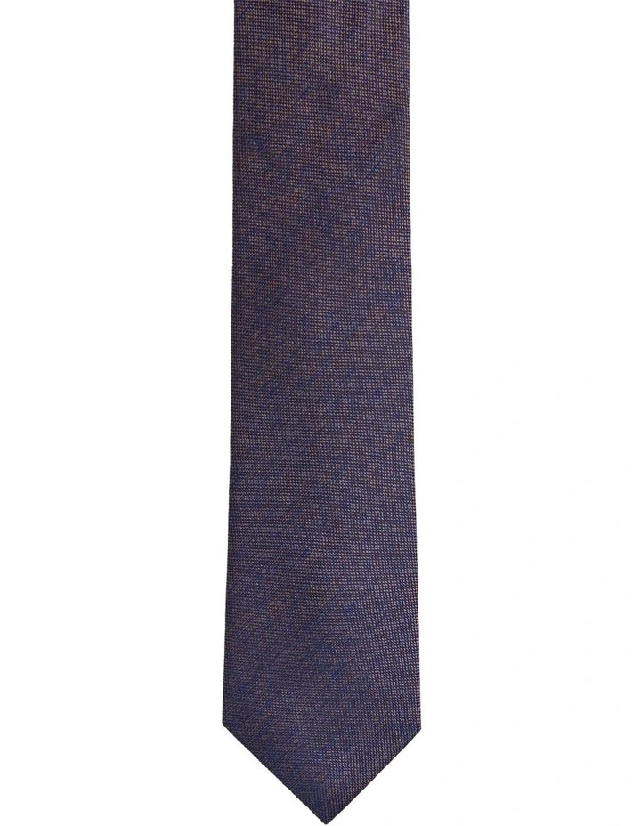 Bertram Silk Tie 7cm in Orange/Navy image 1