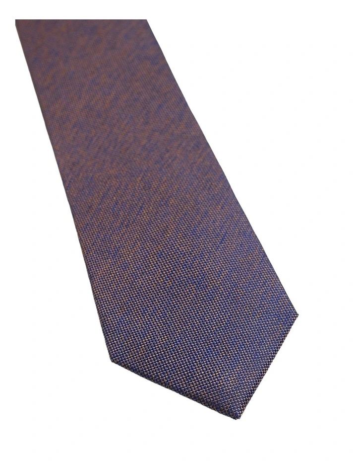 Bertram Silk Tie 7cm in Orange/Navy image 2