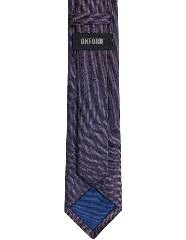 Bertram Silk Tie 7cm in Orange/Navy image 3