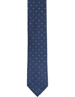 Roman Spot Silk Tie 7cm in Blue