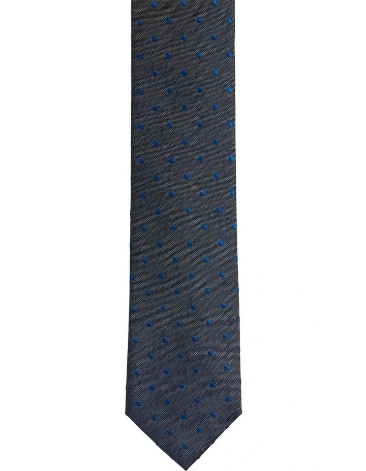 Roman Spot Silk Tie 7 cm in Olive image 1