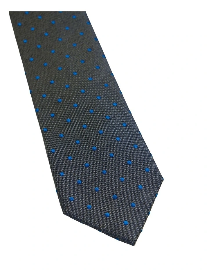 Roman Spot Silk Tie 7 cm in Olive image 2
