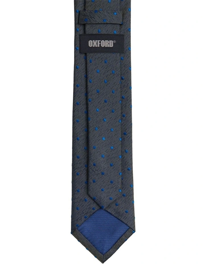 Roman Spot Silk Tie 7 cm in Olive image 3