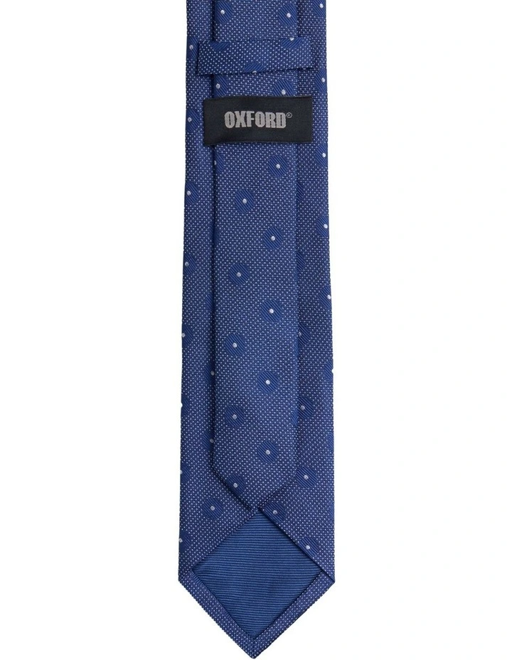 Nolan Flower Silk Tie 7cm in Navy image 2