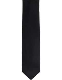 Mauricio Solid Silk Tie 7cm in Black