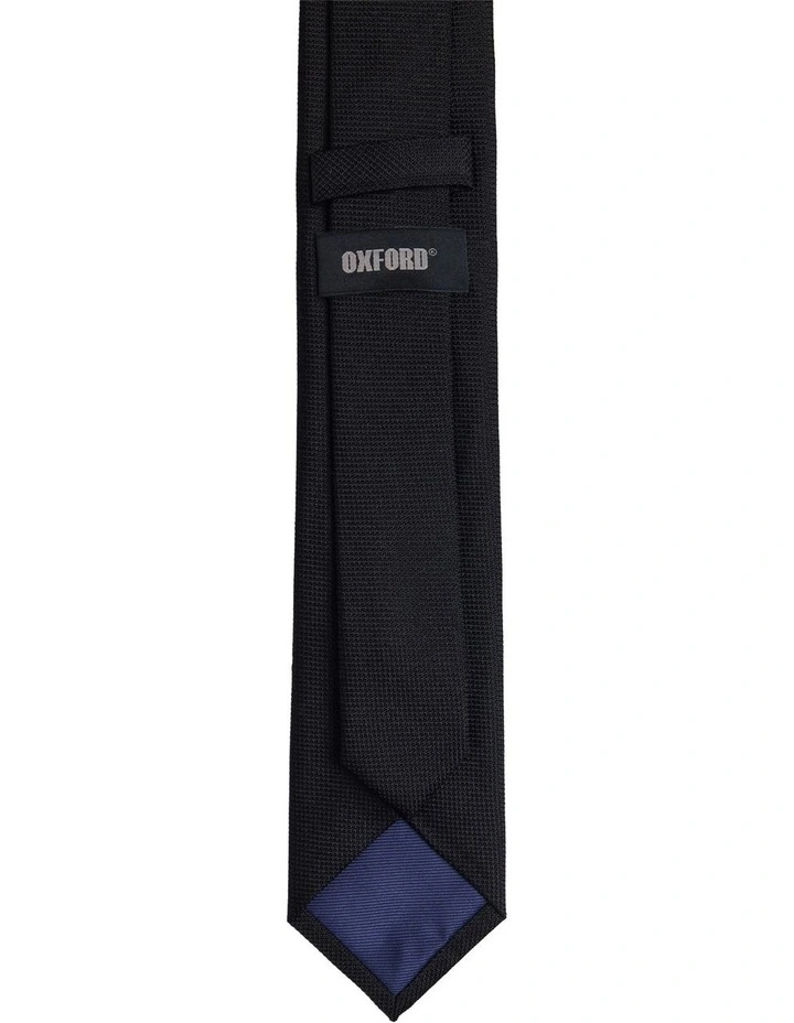 Mauricio Solid Silk Tie 7cm in Black image 3