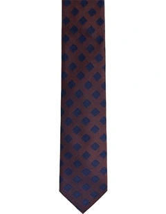 Thiago Squares Silk Tie 7cm in Red
