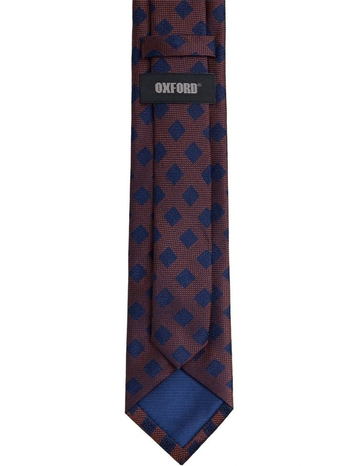 Thiago Squares Silk Tie 7cm in Red image 3