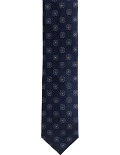 Rosetta Silk Tie 7cm in Navy