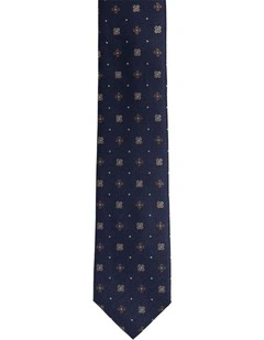 Ian Flower Tie 7cm in Navy