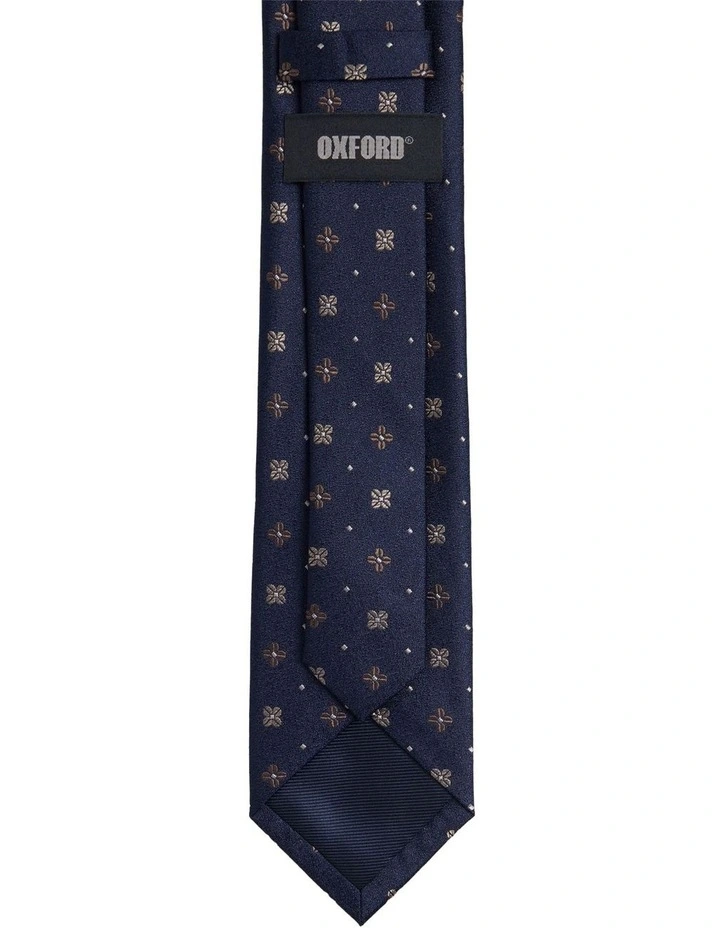 Ian Flower Tie 7cm in Navy image 3