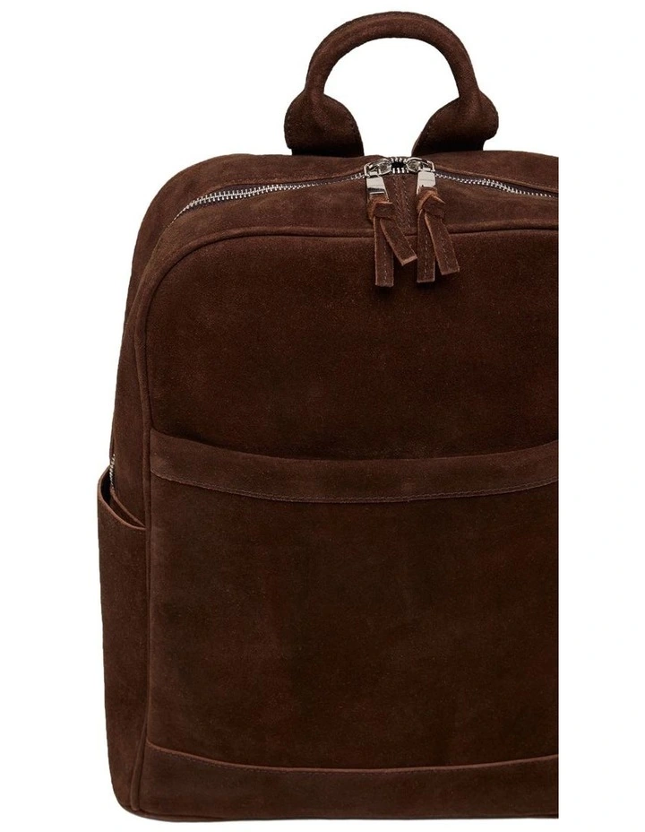 Miles Suede Backpack Bag in Hikory image 2