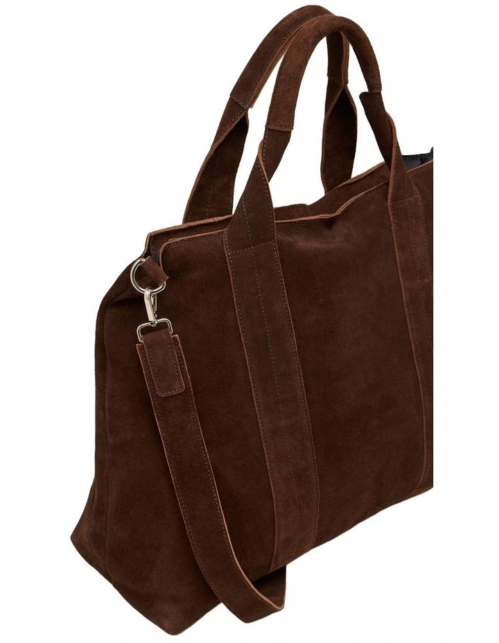 Miles Suede Tote Bag in Hikory image 4