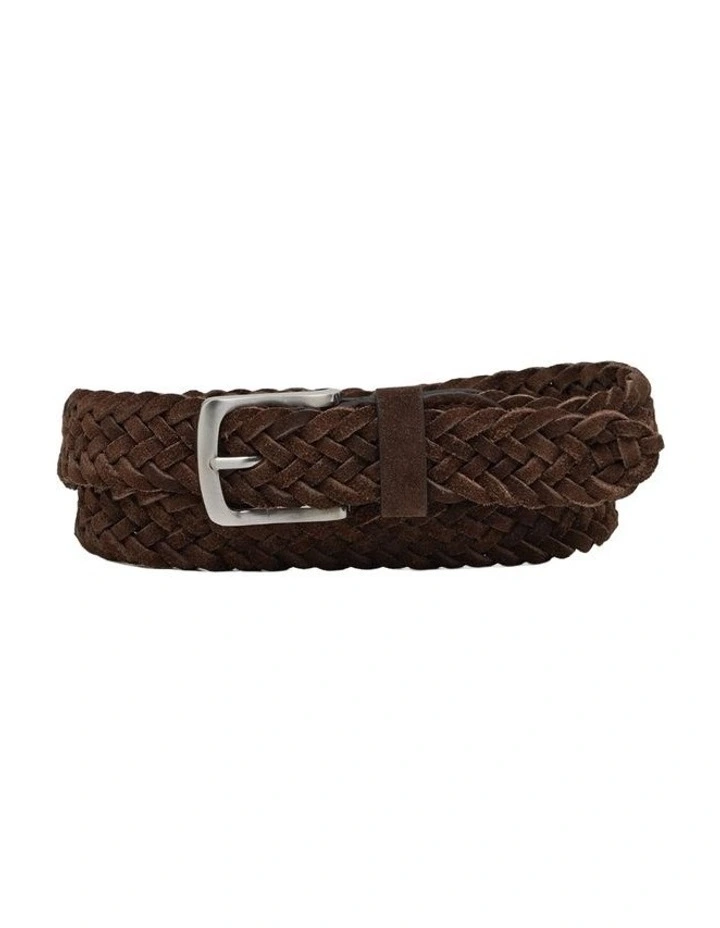 Weston Plaited Belt in Chocolate image 1