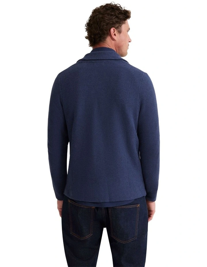 Fernando Cotton Boxy Cardigan in Navy image 2