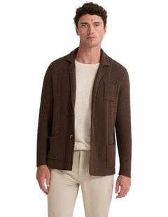 Fernando Cotton Boxy Cardigan in Chocolate