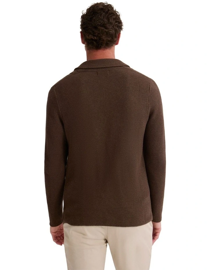 Fernando Cotton Boxy Cardigan in Chocolate image 2
