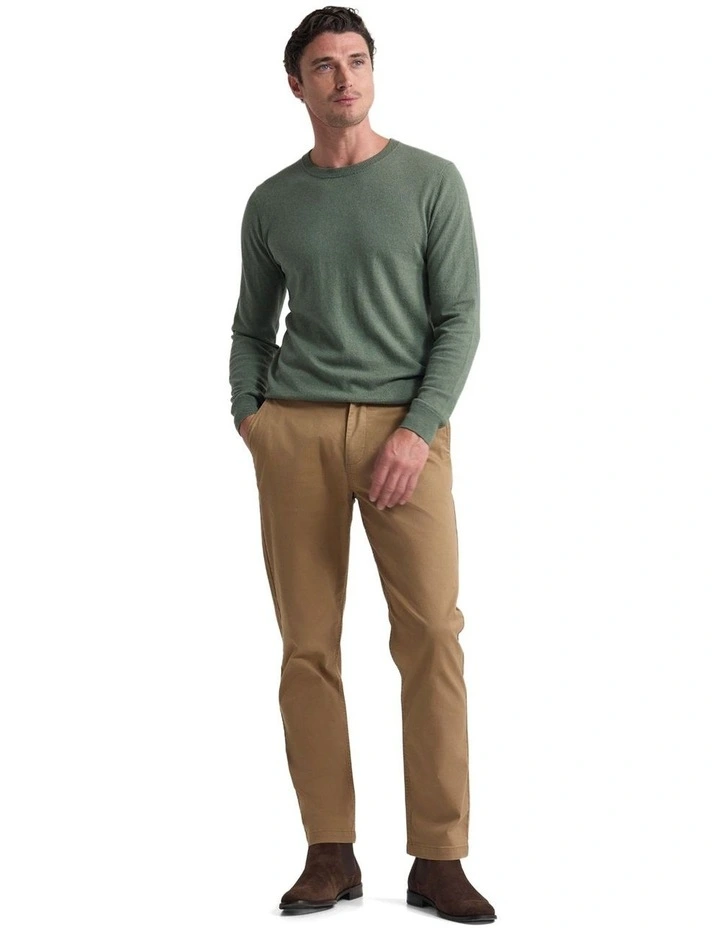 Crew Neck Pure Merino Wool Pullover in Forest image 5