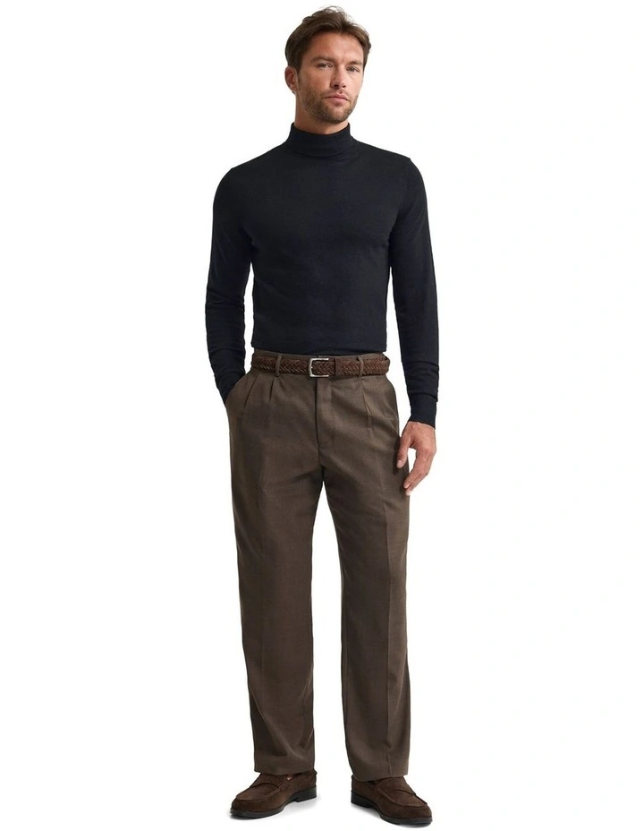 Aaron Turtle Neck Merino Pullover in Black image 5