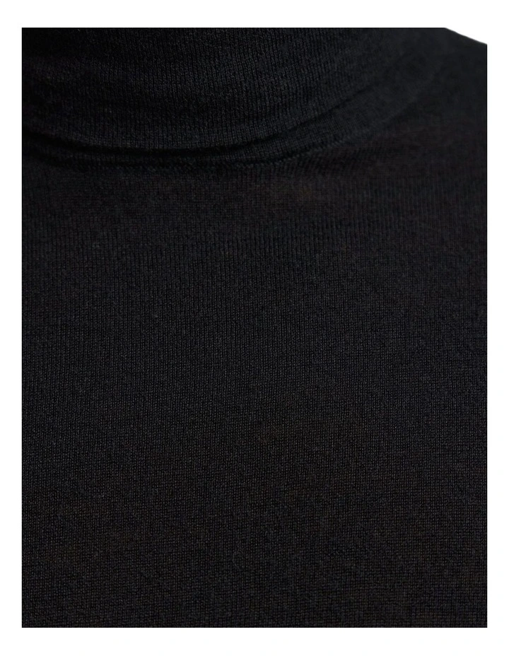 Aaron Turtle Neck Merino Pullover in Black image 6