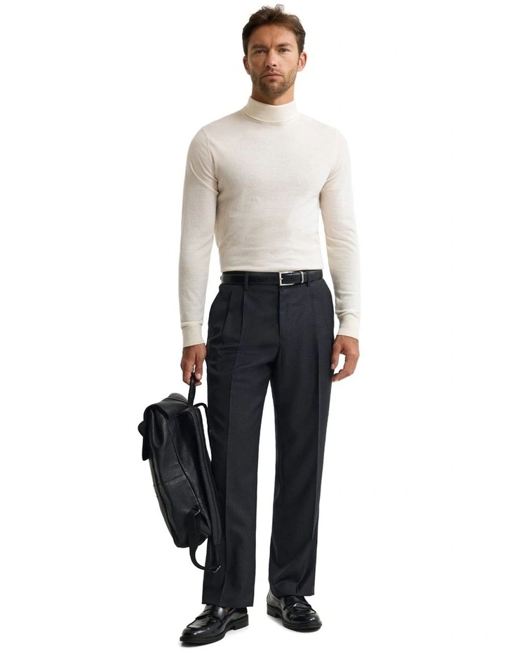 Aaron Turtle Neck Merino Pullover in Winter White image 5