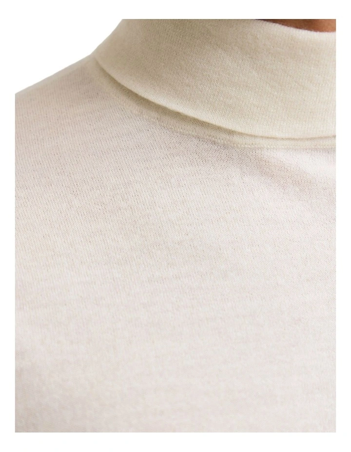 Aaron Turtle Neck Merino Pullover in Winter White image 6