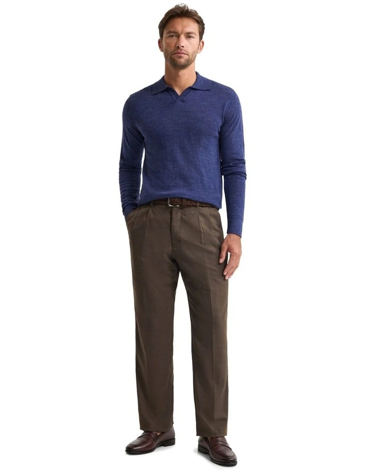 Blair Polo Collar Merino Knit in Denim image 5