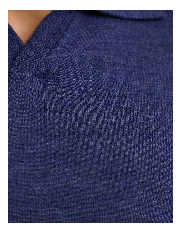 Blair Polo Collar Merino Knit in Denim image 6