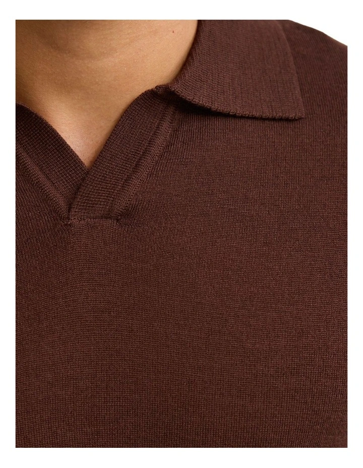 Blair Polo Collar Merino Knit Sweater in Chestnut image 5