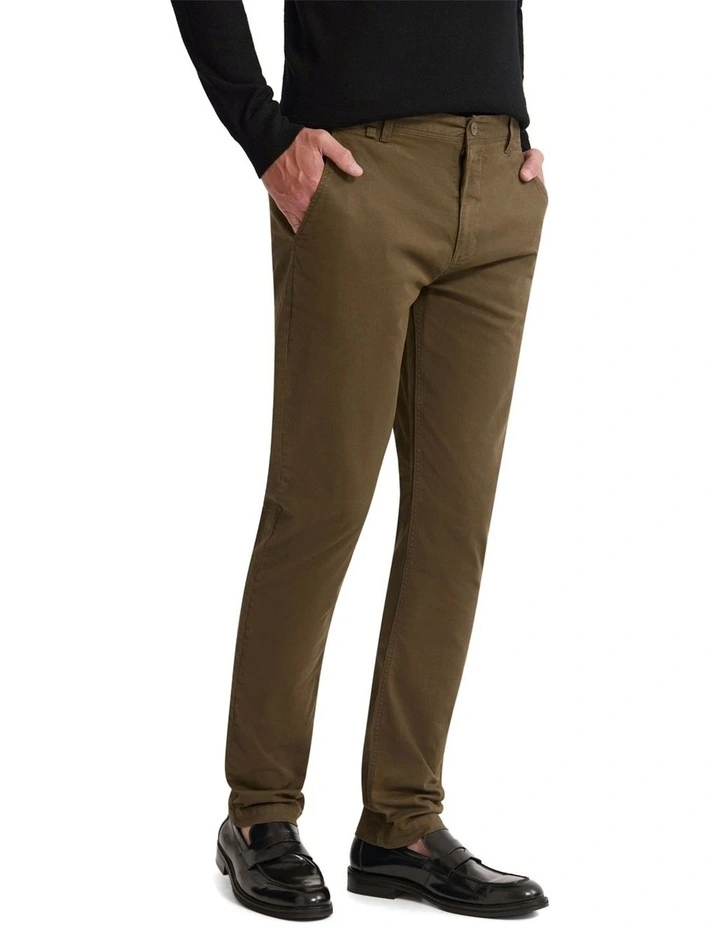 Slim Fit Chino Pant in Olive image 3
