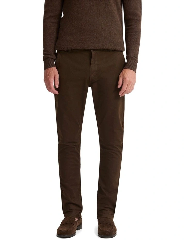 Slim Fit Chino Pant in Chocolate image 1