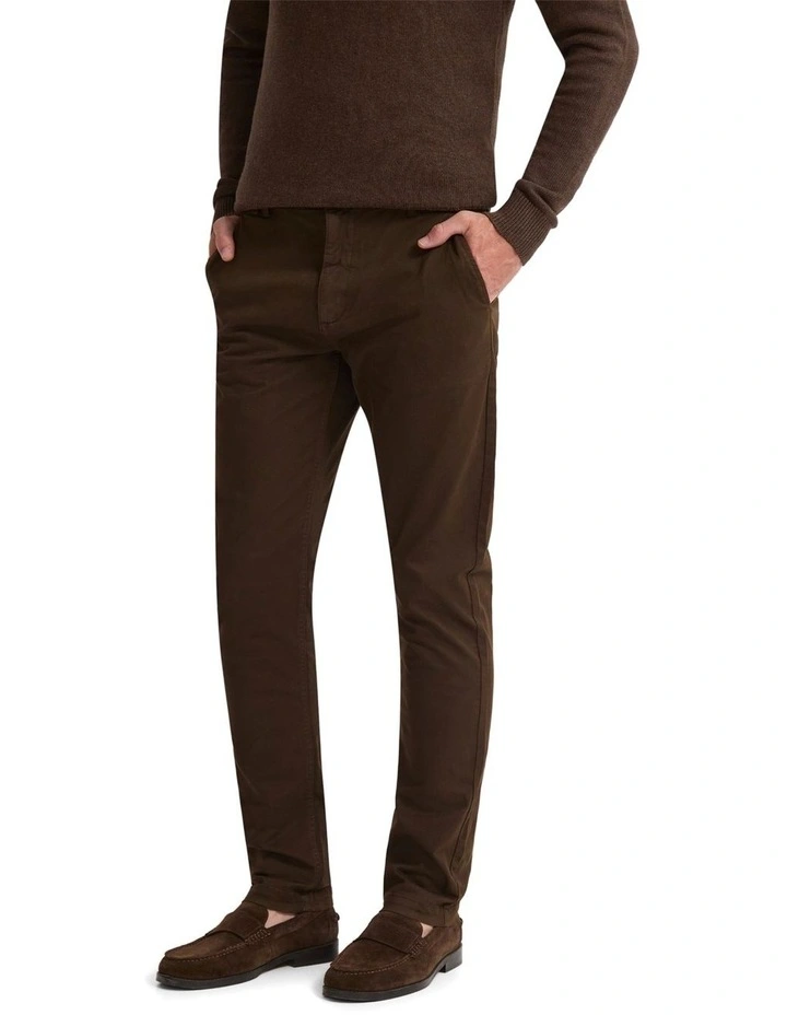 Slim Fit Chino Pant in Chocolate image 3