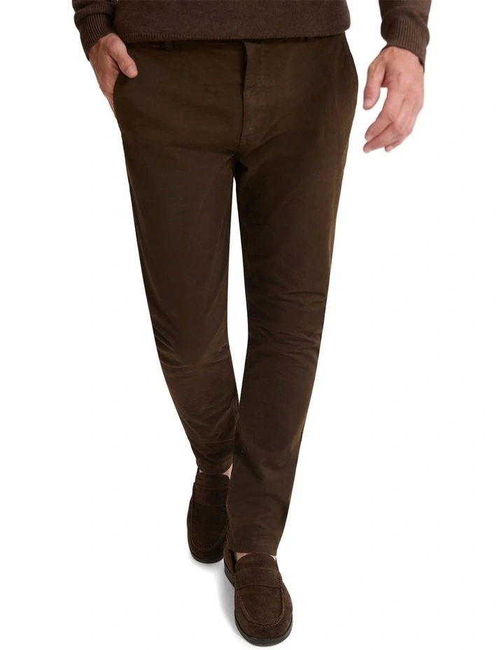 Slim Fit Chino Pant in Chocolate image 4